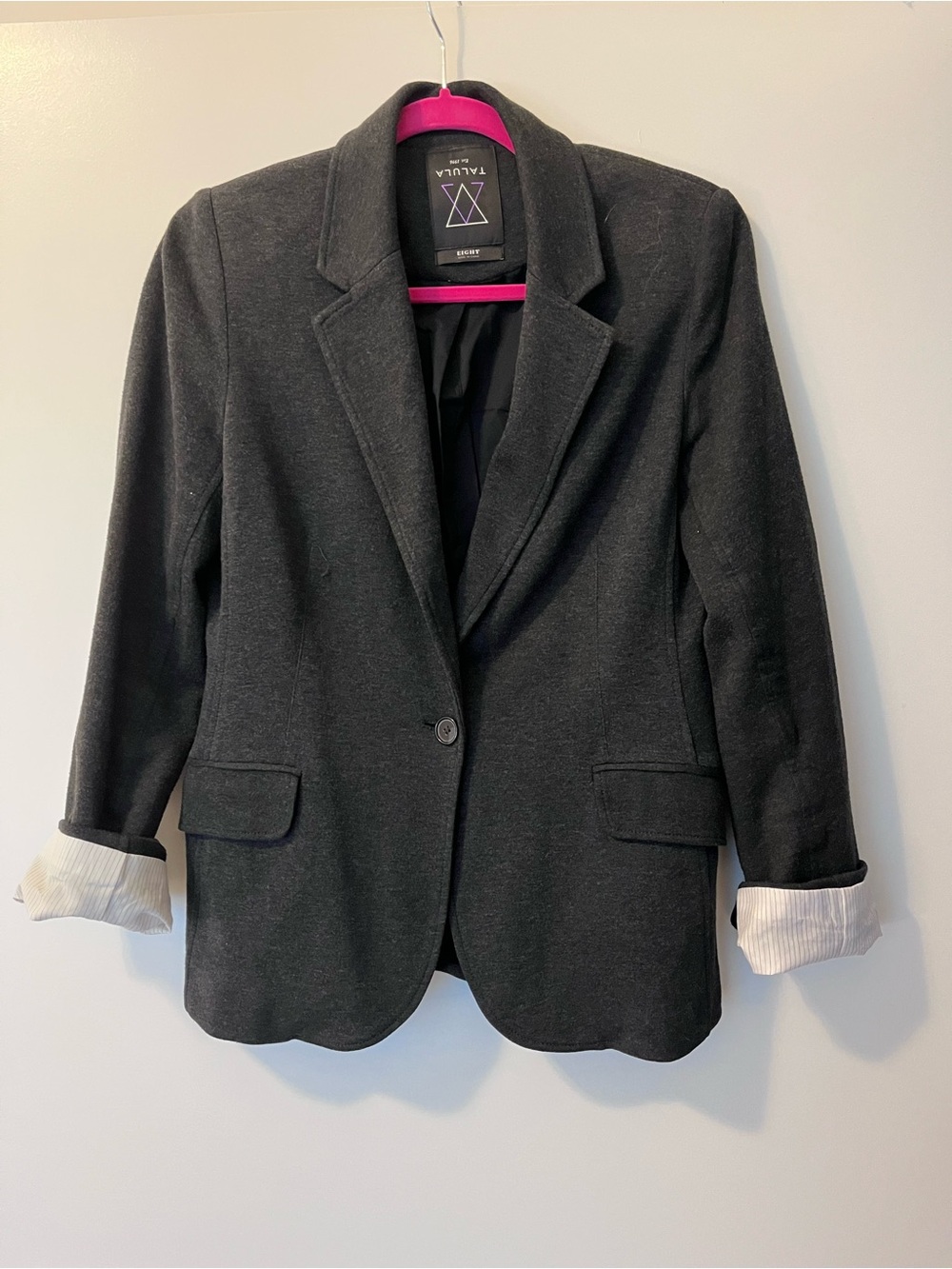 Aritzia Talula Charcoal Knit Blazer | Size 8 | One Button